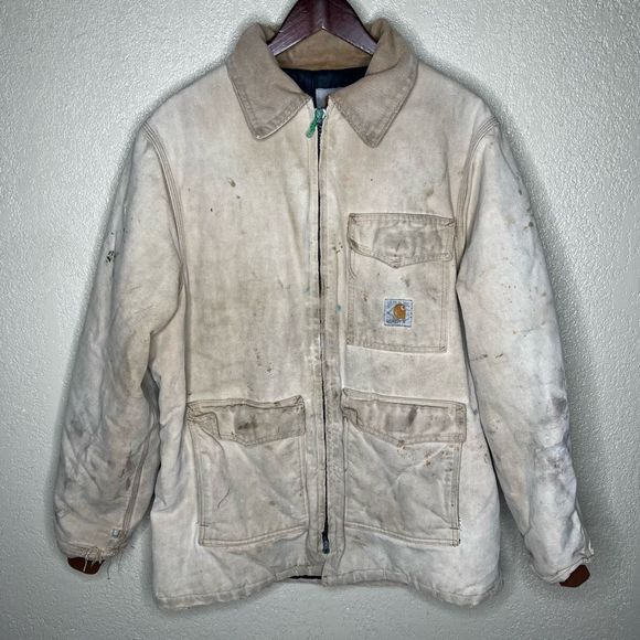 Vintage Carhartt Sun Faded Distressed Chore Jacket XL - Picture 1 of 11